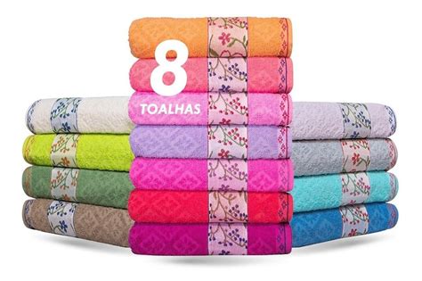 Kit 8 Toalhas De Banho 80 X 150cm Bordada Alto Padrão Mercado Livre