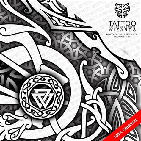 Viking Nord MjÖlnir Warrior Tattoo Stencil Template Design Tattoo Wizards