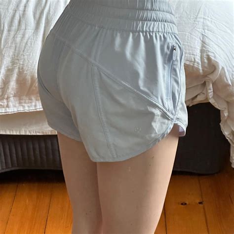 Lululemon Hotty Hot 4inch Size 0 Blue Ripped The Depop
