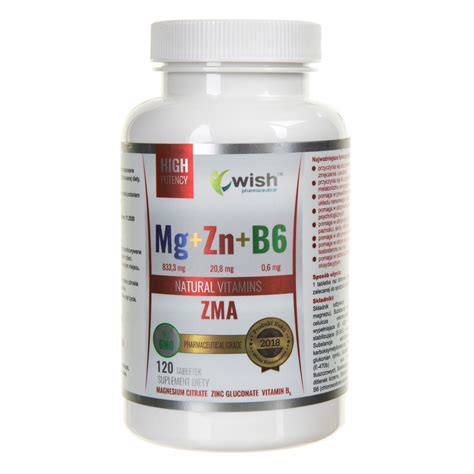 MAGNEZ CYNK B6 ZMA MEGA DAWKA 120 KAPSUŁEK WISH 9434003768 Allegro pl