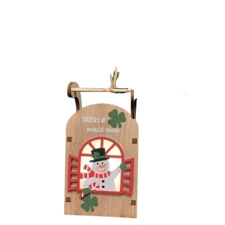 Snowman Wood Light Up Sled Ornament Bridgets Of Erin