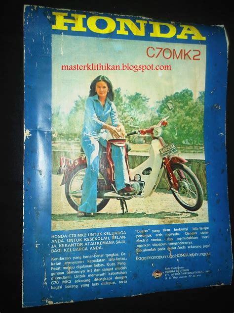 Master Klithikan Iklan Poster Tempo Dulu HONDA C 70 Original Bukan