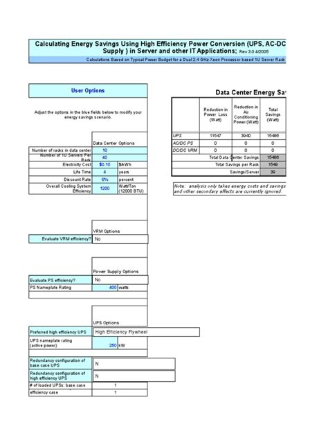 Calculating Energy Savings Using High Efficiency Power Conversion (UPS ...