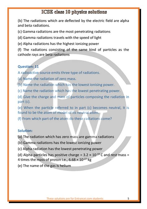 Solutions Of Chapter 12 Radioactivity Of Icse Class 10 Physics Pw