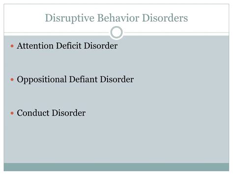 Ppt Disruptive Behavior Disorders Powerpoint Presentation Free