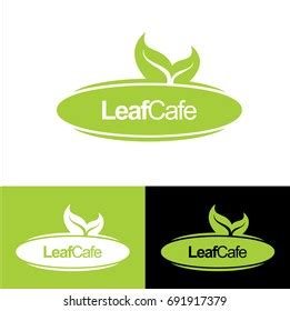 Green Leaf Cafe Logo Icon Stock Vector Royalty Free