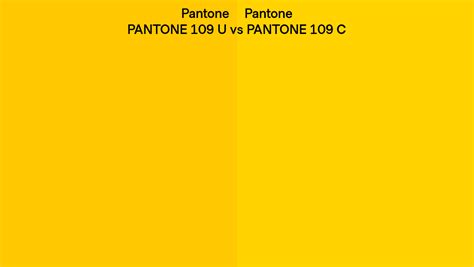 Pantone 109 U Vs PANTONE 109 C Side By Side Comparison