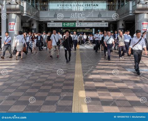 Commuter Crowd At Shinagawa Station Tokyo Japan Editorial Photo