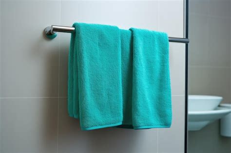 Premium AI Image | Fresh towel hanging on the bathroom towel rack