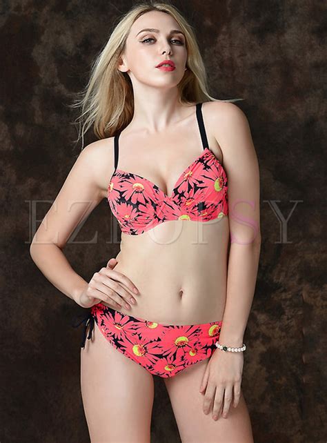 Swimwear Swimwear Bohemia Flower Print Sexy Bikini