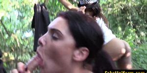 FAKE UNIFORM Uniformed UK Cops Trio Outdoors W Pulled Babe Tnaflix