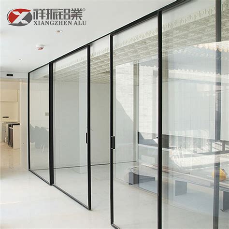 Curtain Wall With Grill Modern Narrow Frame Aluminium Interior Glass