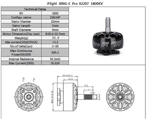 Moteur XING E Pro 2207 1800KV 2 6S Iflight Drone FPV Racer