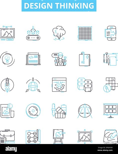 Design Thinking Vector Line Icons Set Design Thinking Ideation