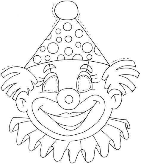 Colorare Pagliaccio Maschera Clown Carnevale Bambini Disegni Maschere