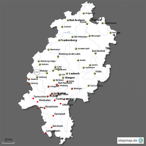 Stepmap Hessen Karte Landkarte Für Deutschland