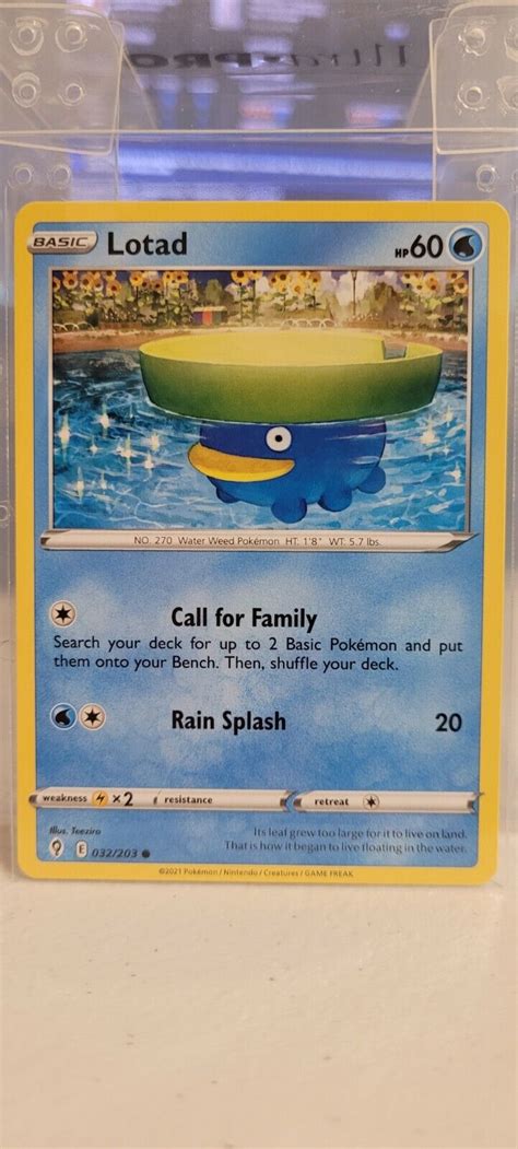 Lotad 032 203 Pokemon Card 2021 Evolving Skies Common NM Non Holo