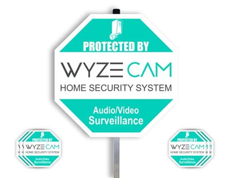 Wyze Cam Security Yard Sign Aluminum Pole 300 Etsy