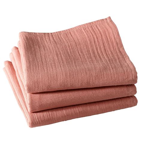 Lot De Serviettes De Table Oliviaserv En Gaze De Coton Rose Suisses