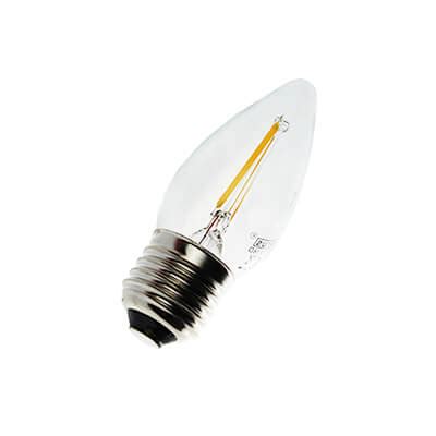 2W LED Candle ES Clear Filament Non Dimmable Warm White At Essential