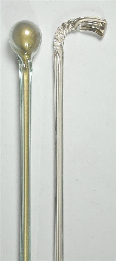 Sold At Auction Two Glass Parade Canes Cane Walking Sticks Canes And Walking Sticks