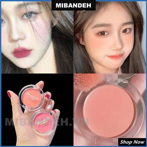 Phấn má hồng dạng bột đơn sắc Lameila làm sáng khuôn mặt hiển thị màu Nude Trang điểm nổi bật tự