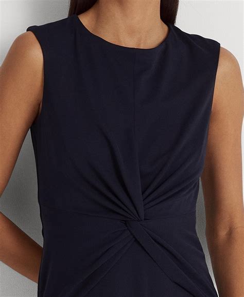 Lauren Ralph Lauren Womens Twist Front Cap Sleeve Stretch Jersey Dress