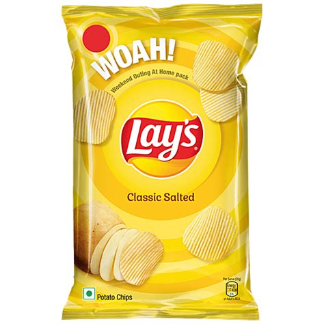 Buy Lays Potato Chips Classic Salted Flavour Crunchy Snacks Online