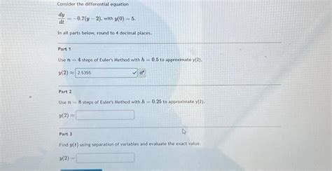 Solved Consider The Differential Equation Dy Dt In All Parts Chegg