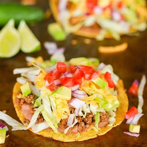 Ground Beef Tostada Recipe Easy Ground Beef Tostadas