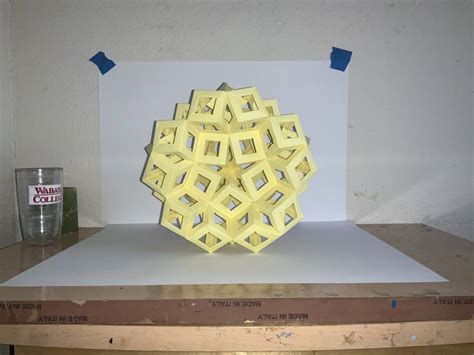 Inverted Icosahedron Geometric Star Origami Paper Sculpture By Vance