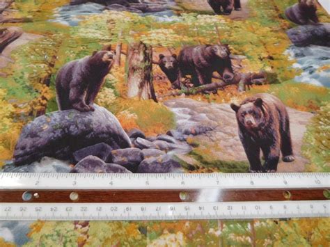 776 Black Bear Scenic Fabric Fabric By The Yard Bear Fabric Etsy In 2020 Black Bear Bear