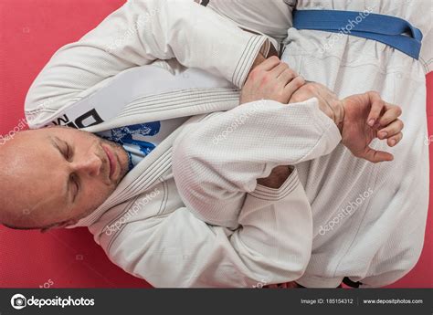 Bjj Brazilian Jiu Jitsu Training Demonstration In Traditional Ki Stock