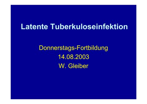 Latente Tuberkulose