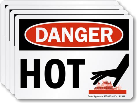 Hot Warning Labels Danger Hot Labels