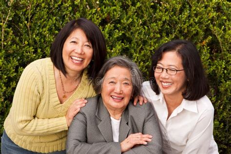 Mature Asian Mother And Her Adult Daughters Stock Photo Image Of Togetherness Asian 95750330