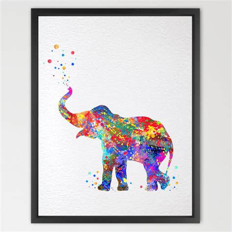 Dignovel Studios 11x14 Baby Elephant Trunk Up Print Kids