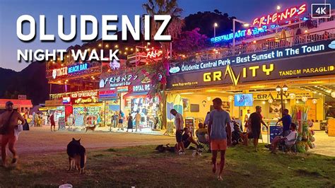 4K Ölüdeniz Beach Night Walking Tour Muğla Türkiye Turkey Travel