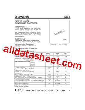 MCR100-6 Datasheet(PDF) - Unisonic Technologies