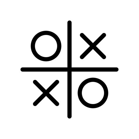 Tic Tac Toe Game Symbol Icon In Line Style Design Isolated On White