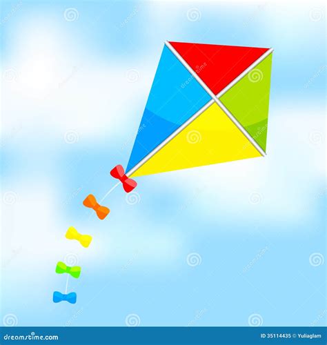 Colorful Kite On Sky Stock Vector Illustration Of Aircraft 35114435