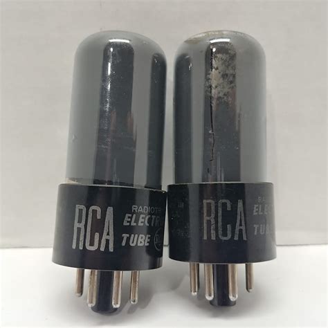 Matched Pair 1950 S RCA 6V6GT Tubes TEST STRONG Black Plate Reverb