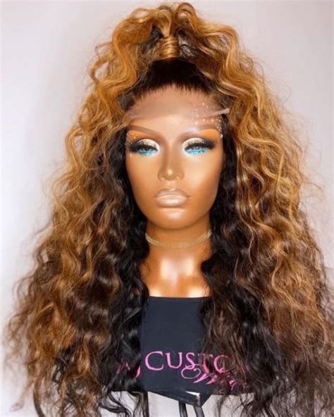 Magic Love Human Virgin Hair 1b 27 Curly Pre Plucked Lace Front Wig And