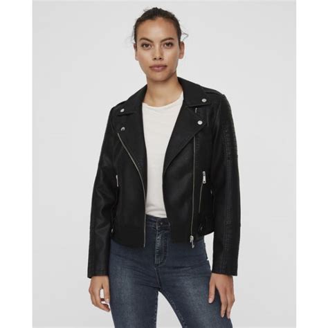 Vero Moda Blusão Biker em Polipele Preto 34 A32927077 KuantoKusta