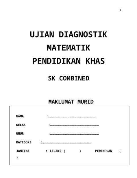 DOC UJIAN DIAGNOSTIK MATEMATIK DOKUMEN TIPS