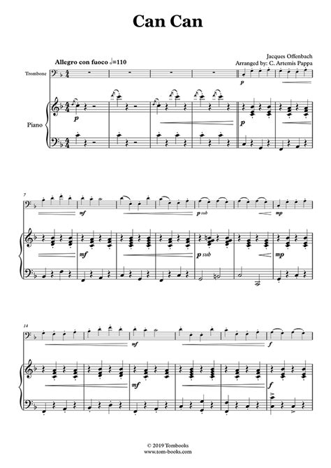 Partitions Gratuites Offenbach Jacques Version For Piano Solo