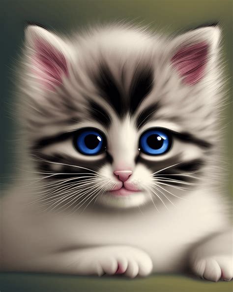 12k Photorealistic Image of a Cute Fluffy Baby Kitten Big · Creative ...