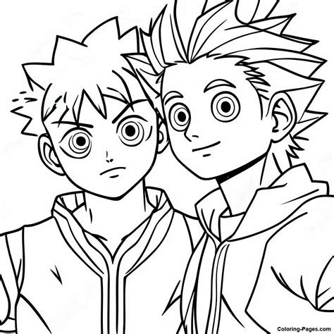 Killua And Gon Friendship Coloring Page | Coloring-Pages.com