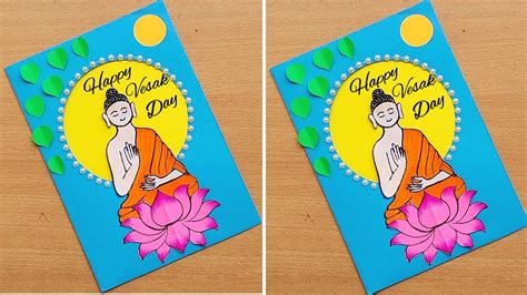 Diy Vesak Greeting Cardeasy Budha Purnima Card Making Ideashow To