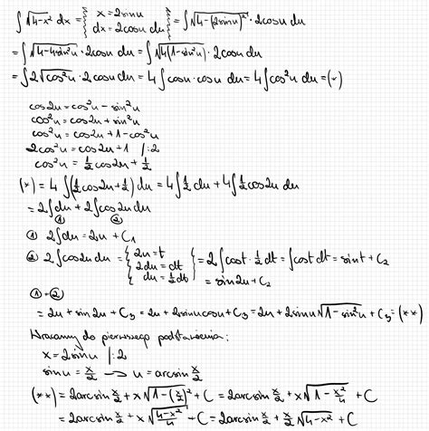 oblicz tex int limits 2 0 sqrt 4 x 2 dx tex prawidłowa odp